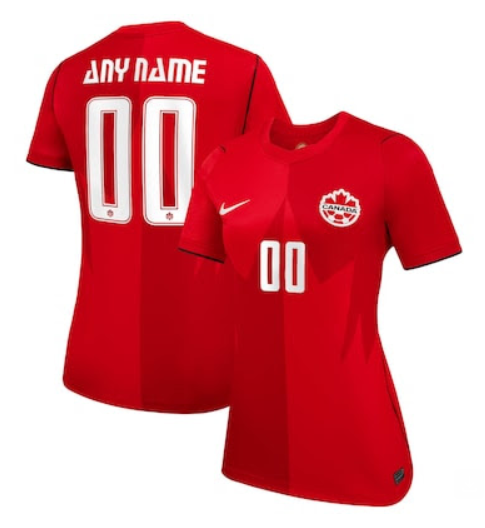 Custom women 2026 world cup red canada soccer jersey